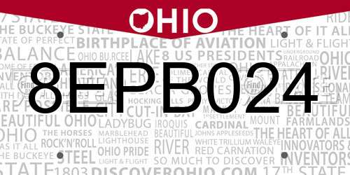 8EPB024 Ohio License Plate