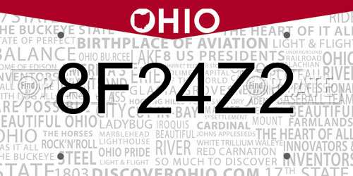 8F24Z2 Ohio License Plate