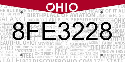 8FE3228 Ohio License Plate