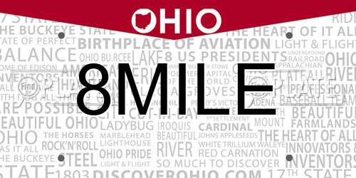8MILE Ohio License Plate