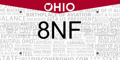 8NF Ohio License Plate