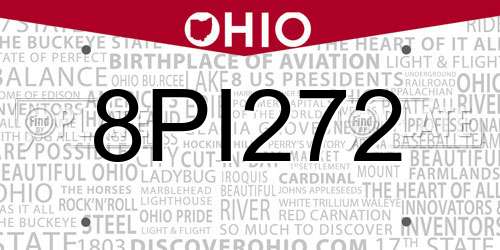 8PI272 Ohio License Plate
