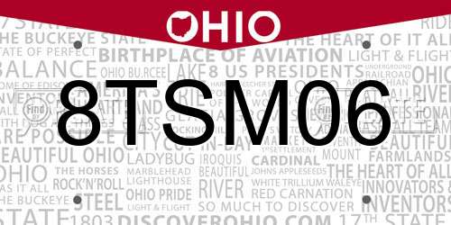 8TSM06 Ohio License Plate