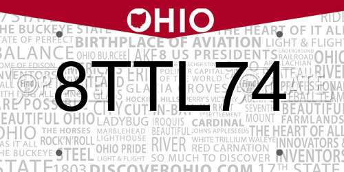 8TTL74 Ohio License Plate