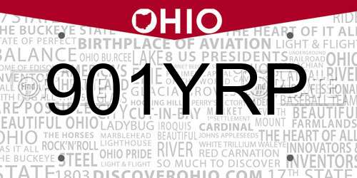 901YRP Ohio License Plate