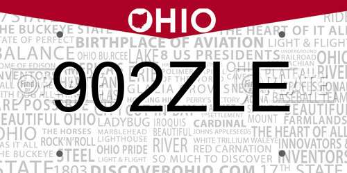 902ZLE Ohio License Plate