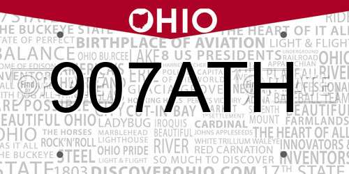907ATH Ohio License Plate