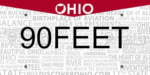 90FEET Ohio License Plate