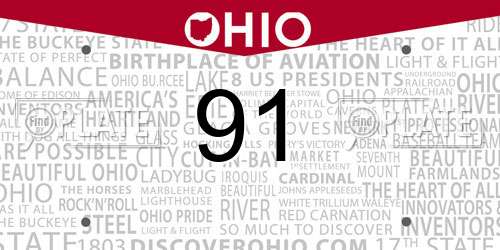 91 Ohio License Plate