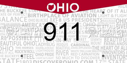 911 Ohio License Plate