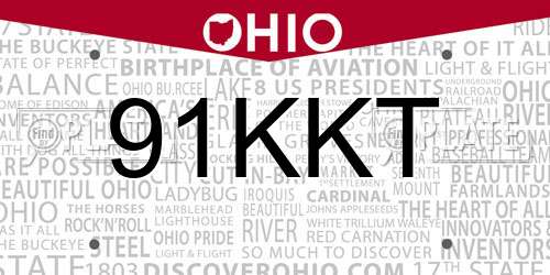 91KKT Ohio License Plate