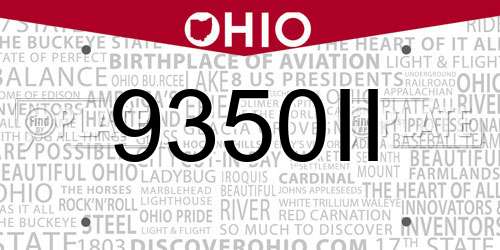 9350II Ohio License Plate