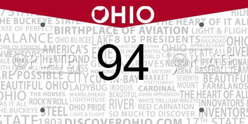 94 Ohio License Plate