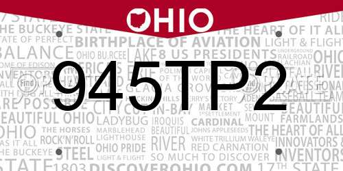945TP2 Ohio License Plate