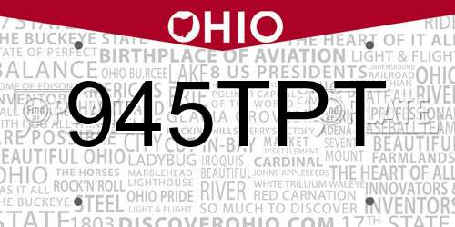 945TPT Ohio License Plate