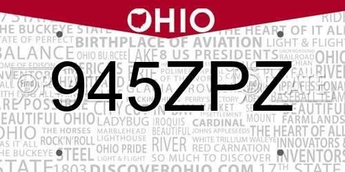 945ZPZ Ohio License Plate