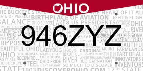 946ZYZ Ohio License Plate