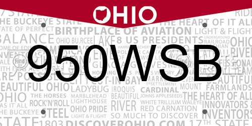 950WSB Ohio License Plate