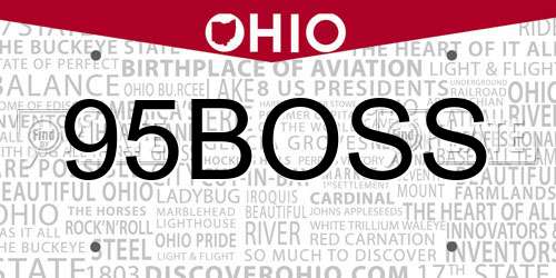 95BOSS Ohio License Plate