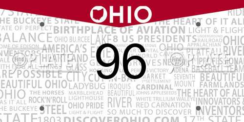 96 Ohio License Plate