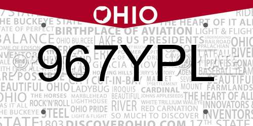 967YPL Ohio License Plate