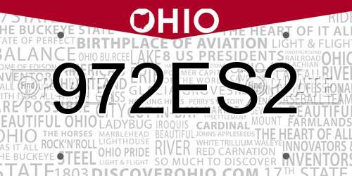 972ES2 Ohio License Plate