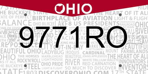 9771RO Ohio License Plate