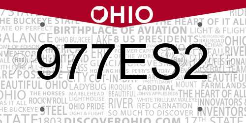977ES2 Ohio License Plate