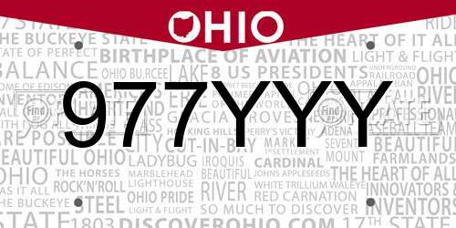 977YYY Ohio License Plate