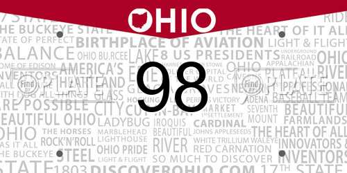 98 Ohio License Plate