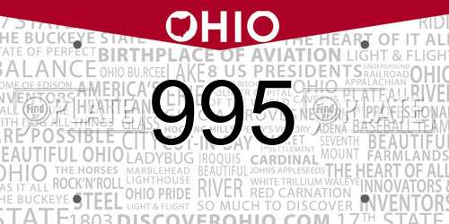 995 Ohio License Plate
