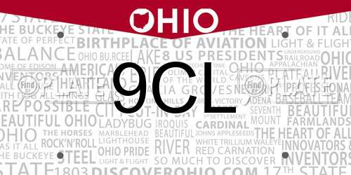 9CL Ohio License Plate