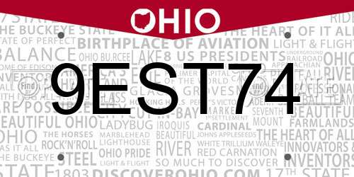 9EST74 Ohio License Plate