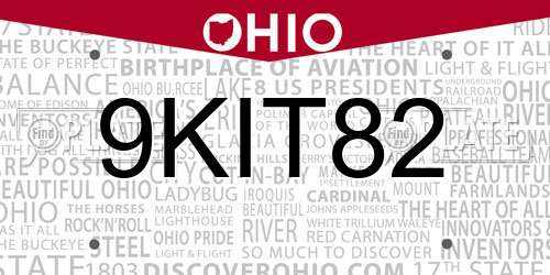 9KIT82 Ohio License Plate