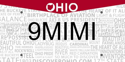 9MIMI Ohio License Plate