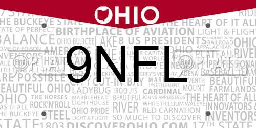 9NFL Ohio License Plate