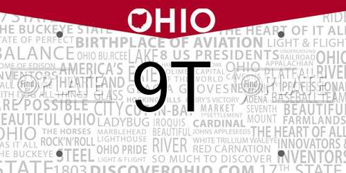 9T Ohio License Plate