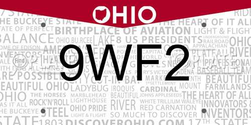 9WF2 Ohio License Plate