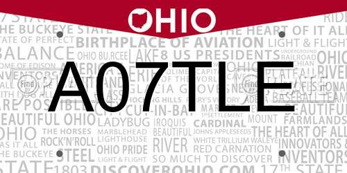 A07TLE Ohio License Plate