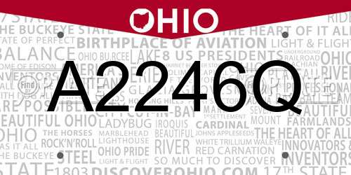 A2246Q Ohio License Plate