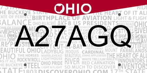 A27AGQ Ohio License Plate
