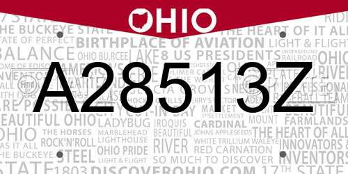 A28513Z Ohio License Plate