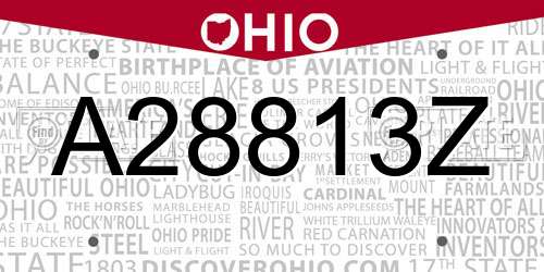 A28813Z Ohio License Plate