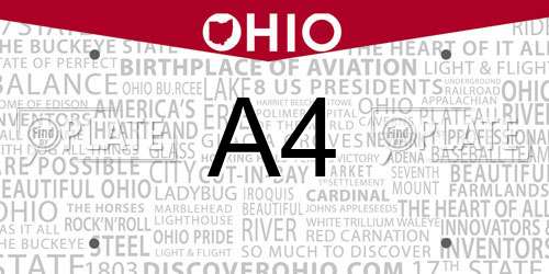 A4 Ohio License Plate