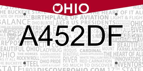 A452DF Ohio License Plate