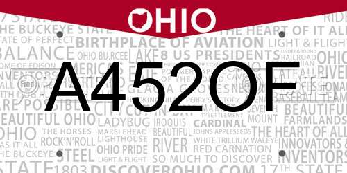 A452OF Ohio License Plate