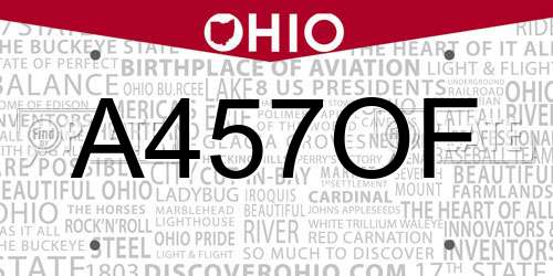 A457OF Ohio License Plate