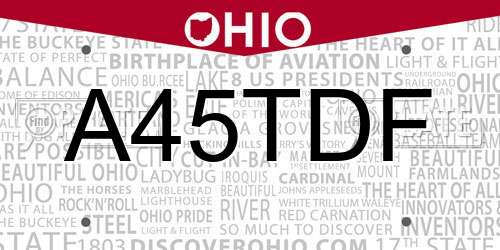 A45TDF Ohio License Plate