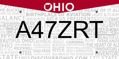 A47ZRT Ohio License Plate