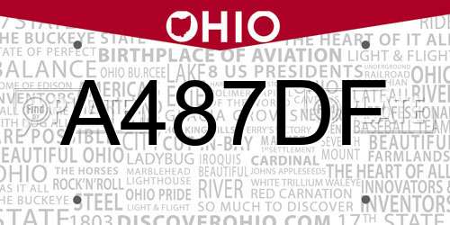 A487DF Ohio License Plate